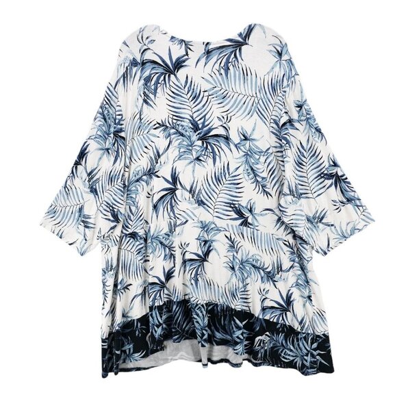 J. Jill Wearever Collection Tunic Blouse Palm Leaf Print Tropical Size 4X - Picture 3 of 7